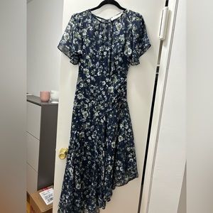 ASTR the Label. Size XS. Navy floral asymmetrical dress